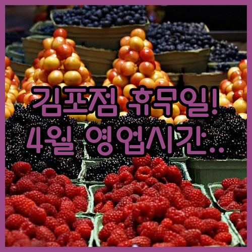 2026년 4월 홈플러스 김포점 휴무일 영업시간 주차 정보