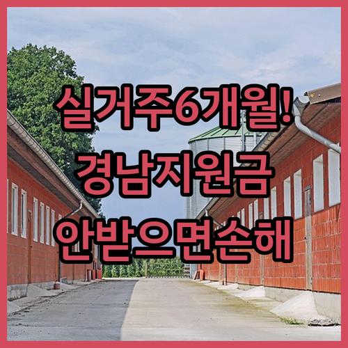 경남 전입지원금 6개월 실거주 조건 및 신청 기한